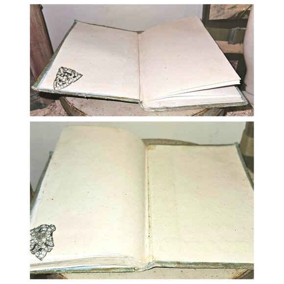 Antique 1856 French Gilded Cartonnage Book Decorative Gilt Romantic Cardboard - Picture 4 of 10